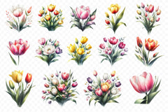 Tulip Flowers Clipart Bundle - CraftNest - Digital Crafting and Art