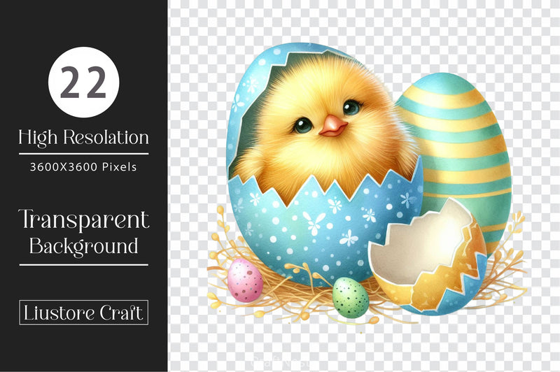 Cute Easter Chick Clipart Bundle - CraftNest - Digital Crafting and Art