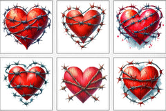 Valentine Barbed Wire Heart Clipart Bundle - CraftNest - Digital Crafting and Art
