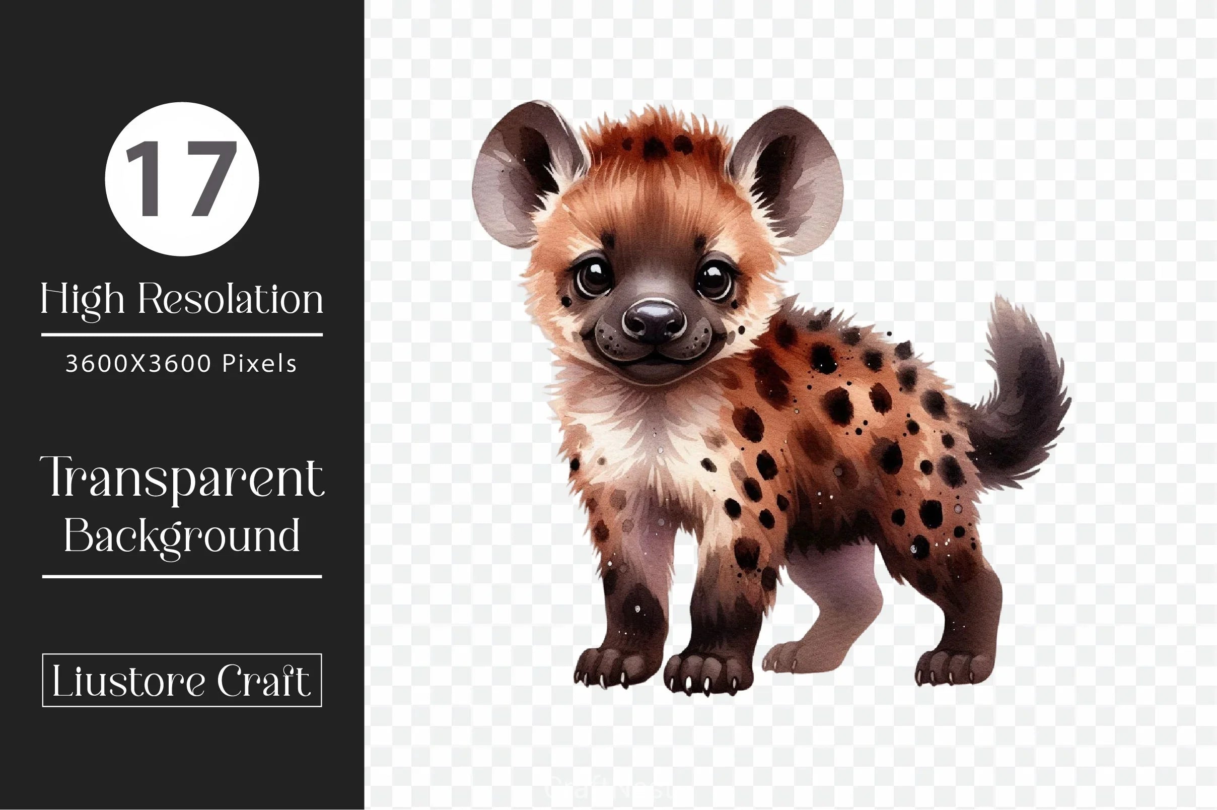 Cute Hyena Clipart Bundle - CraftNest - Digital Crafting and Art