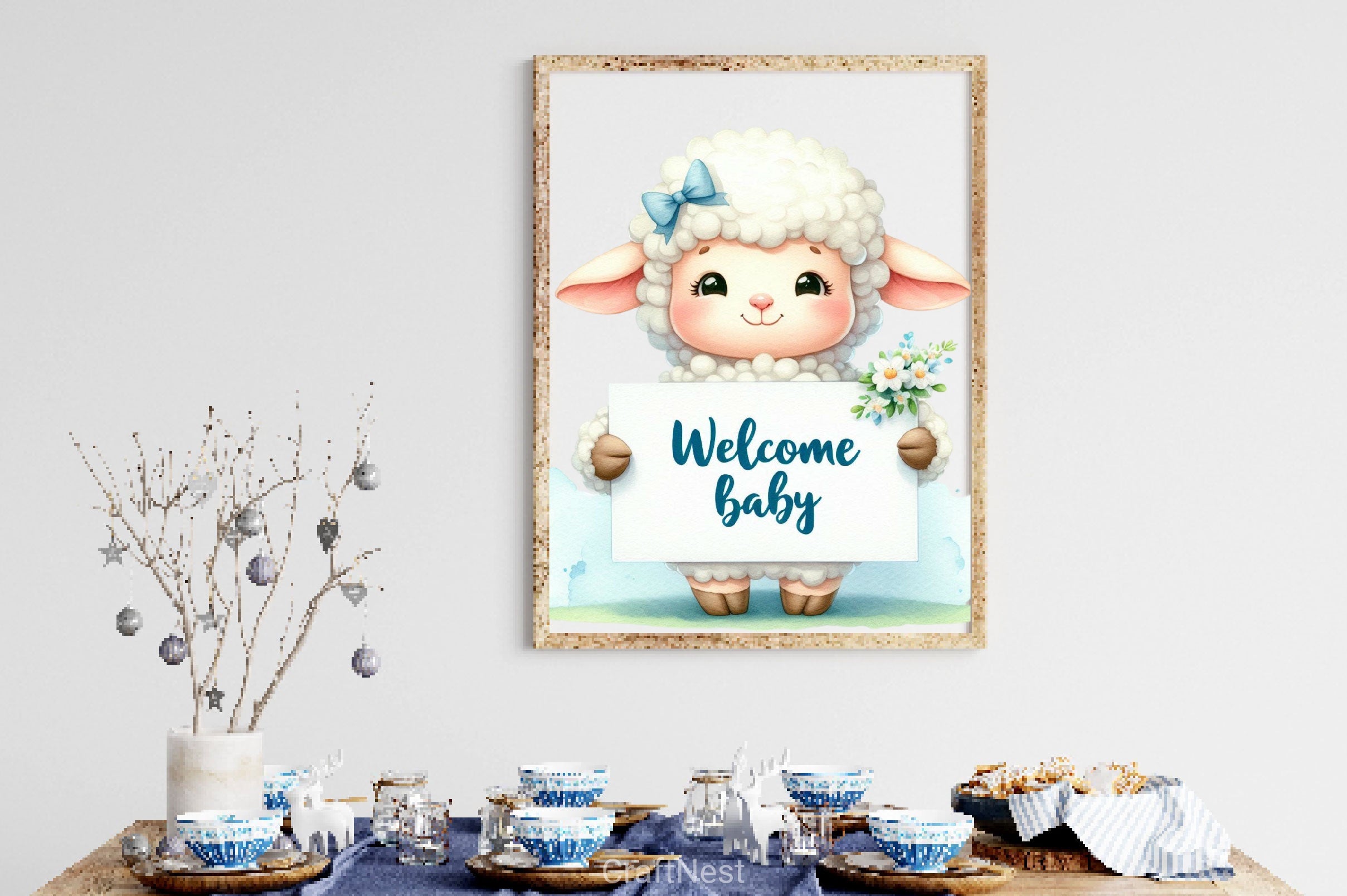 Set Of Blue Welcome Baby Clipart Bundle - CraftNest - Digital Crafting and Art