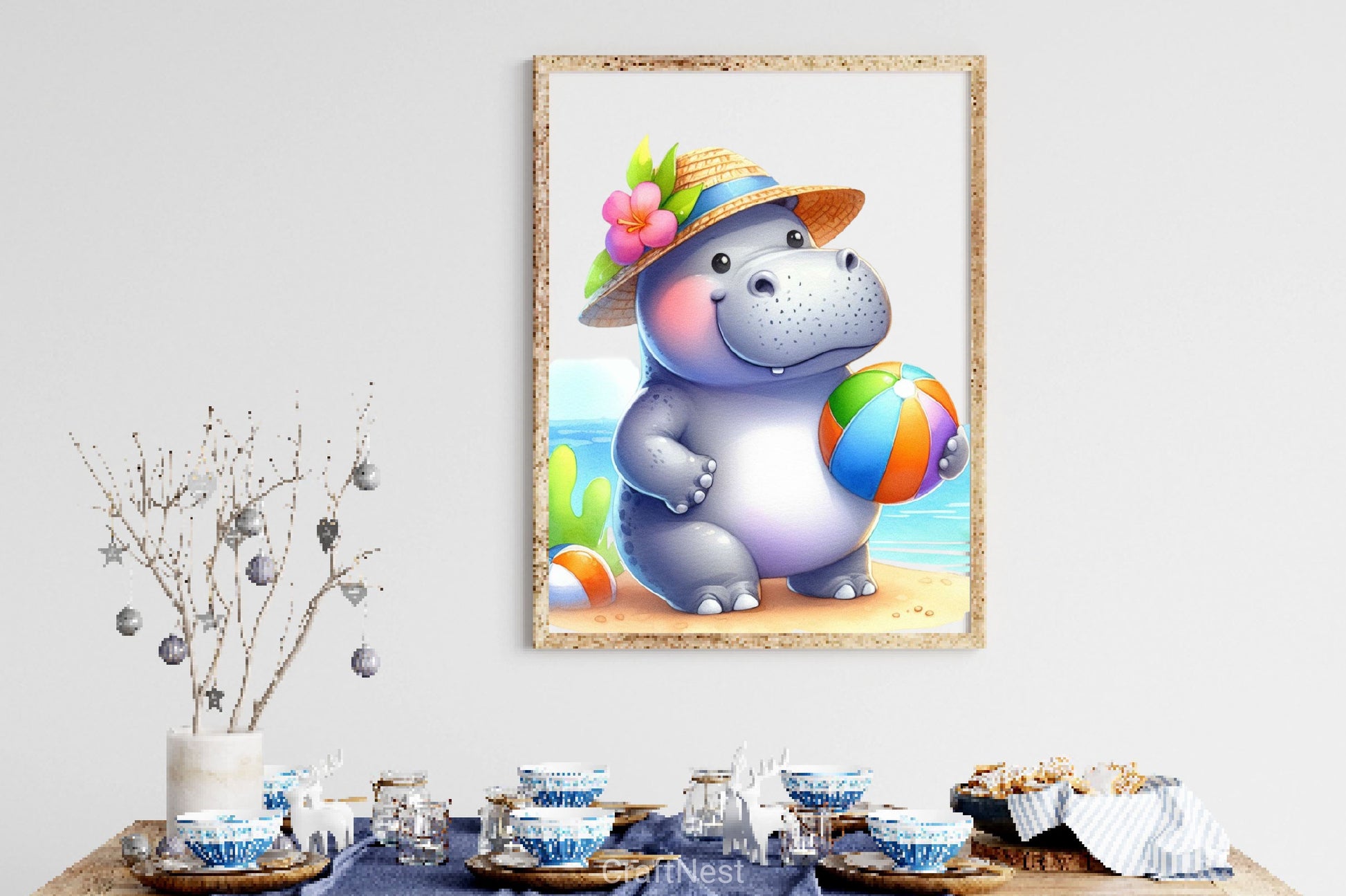 Funny Hippo In Pool Party Clipart Bundle 2 - CraftNest - Digital Crafting and Art