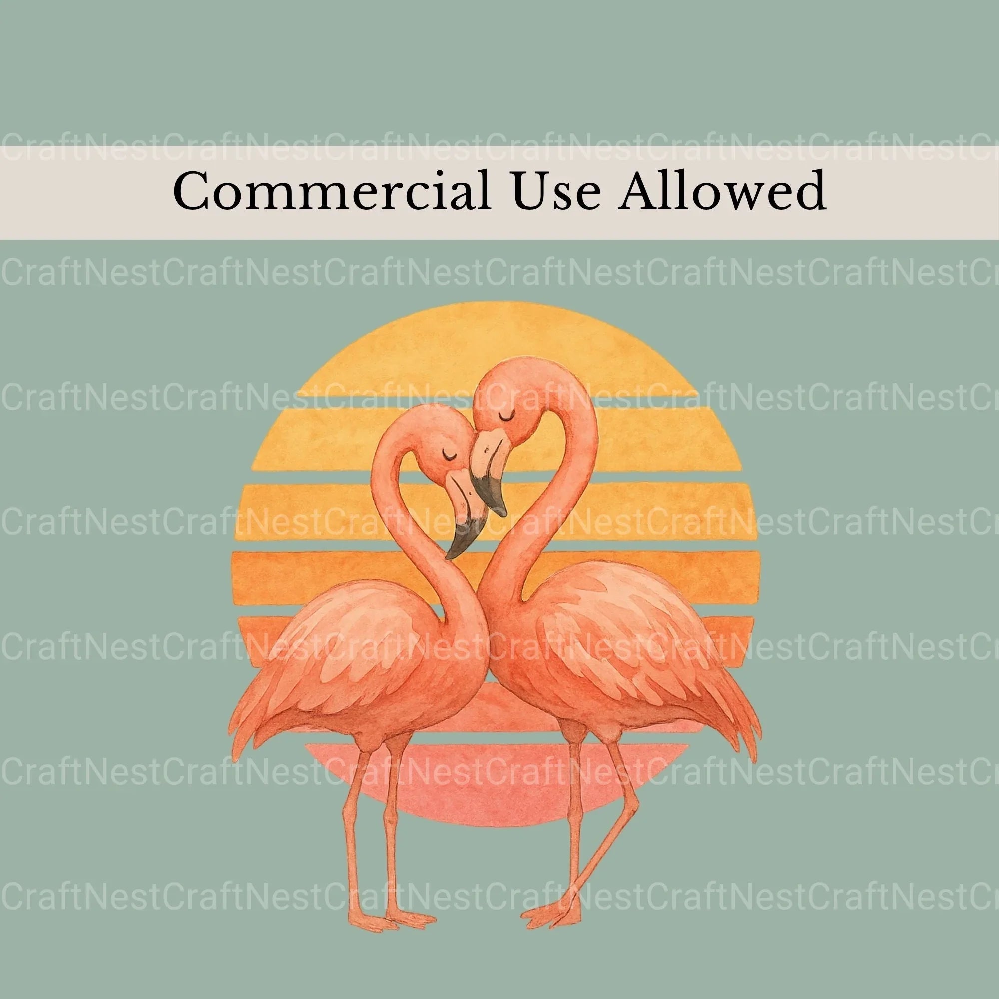 Retro Sunset & Animals Clipart Bundle - CraftNest - Digital Crafting and Art
