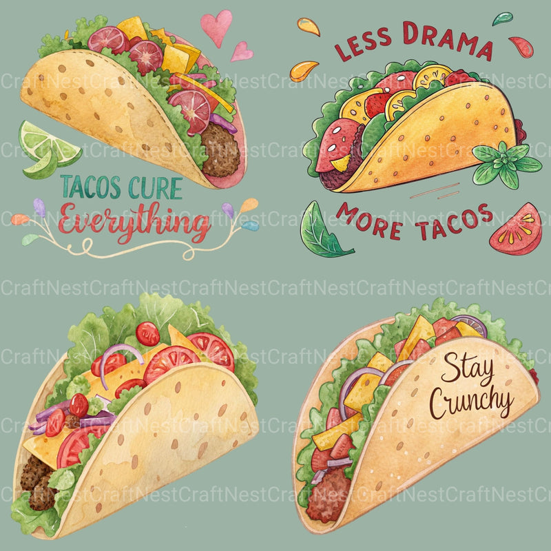 Tacos Clipart Bundle - CraftNest - Digital Crafting and Art