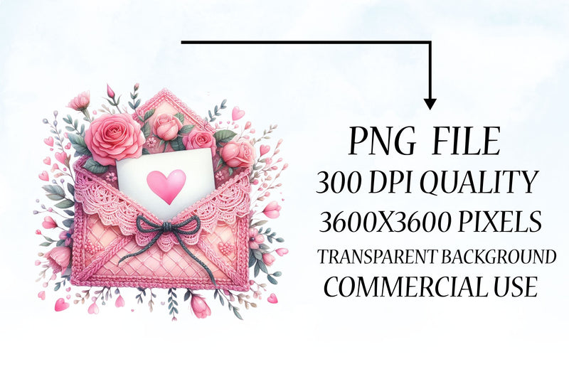 Pink Valentine Crochet Envelopes Clipart Bundle - CraftNest - Digital Crafting and Art