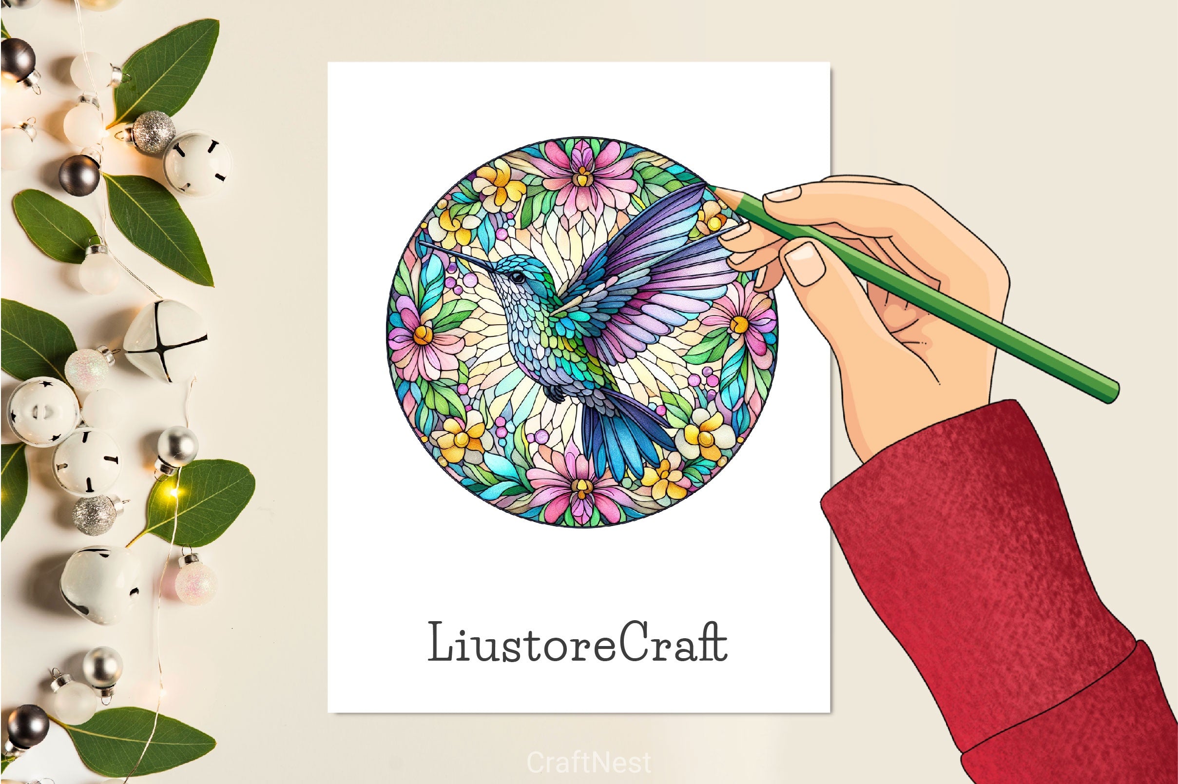 Stained Glass Hummingbird Clipart Bundle - CraftNest - Digital Crafting and Art
