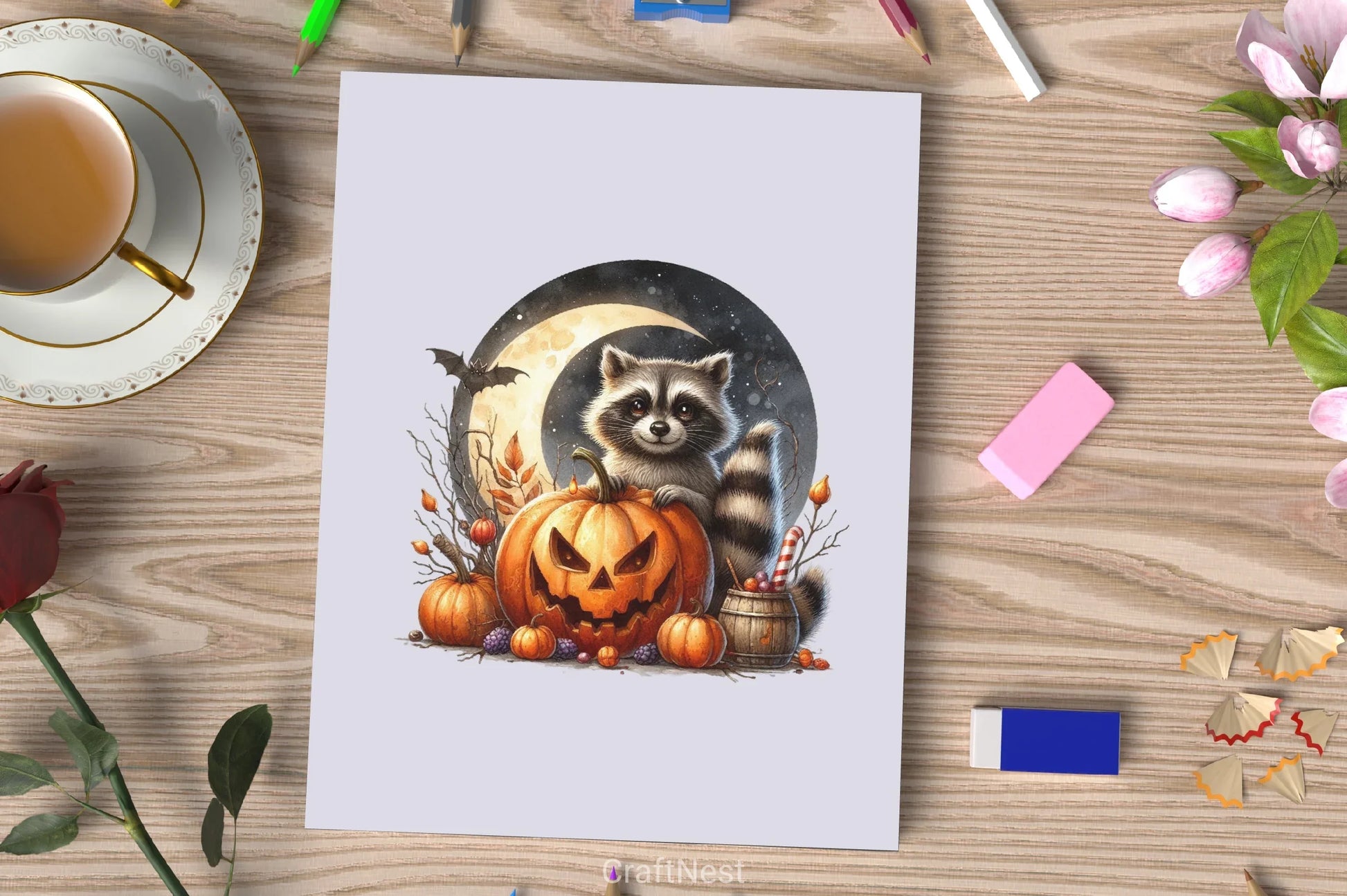 Halloween Raccoon Clipart Bundle 9 - CraftNest - Digital Crafting and Art