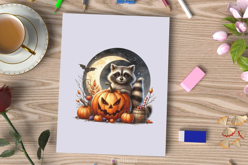 Halloween Raccoon Clipart Bundle 9 - CraftNest - Digital Crafting and Art