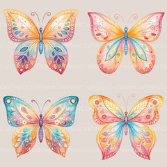 Boho Butterflies Clipart Bundle 1 - CraftNest - Digital Crafting and Art