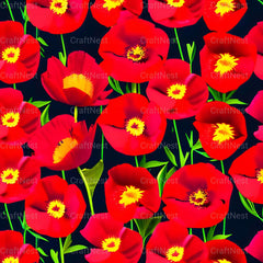 Poppy Seamless Digital Paper - CraftNest - Digital Crafting and Art