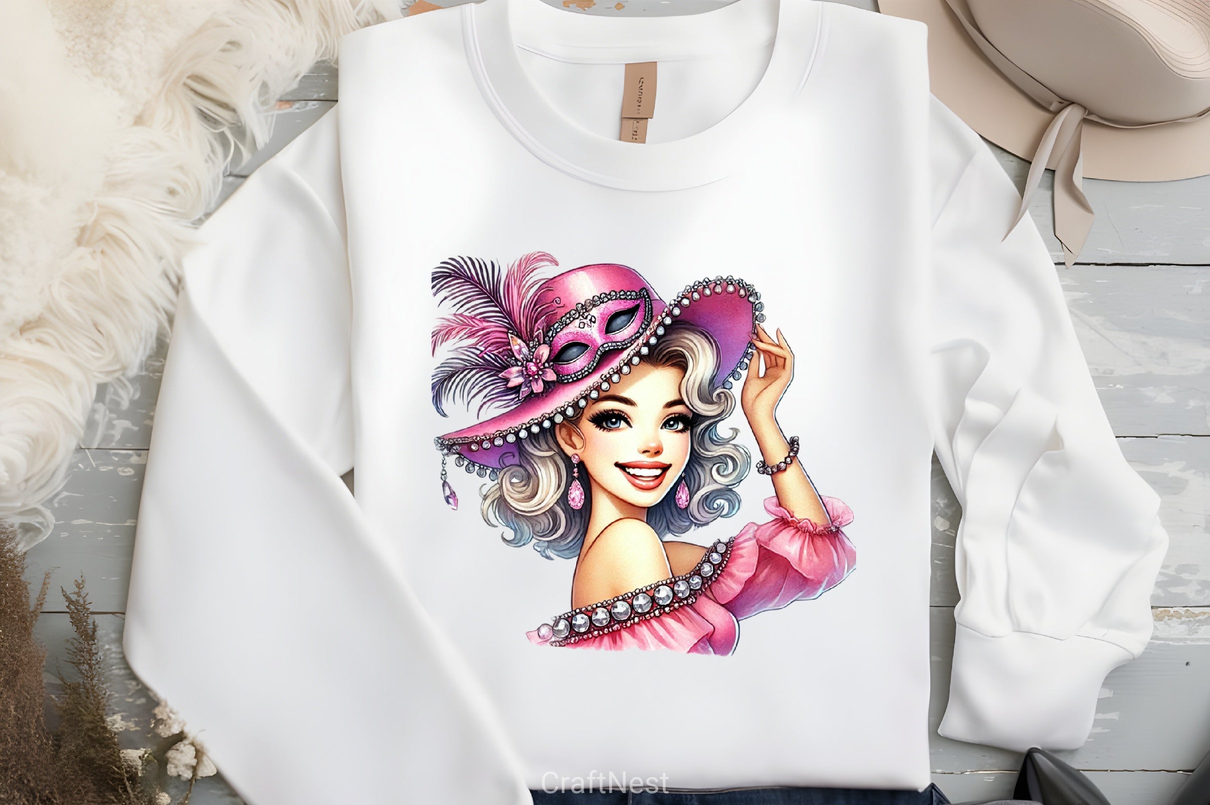 Mardi Gras Girl Clipart Bundle 6 - CraftNest - Digital Crafting and Art