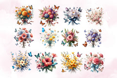 Tied Bouquet Flowers Clipart Bundle - CraftNest - Digital Crafting and Art