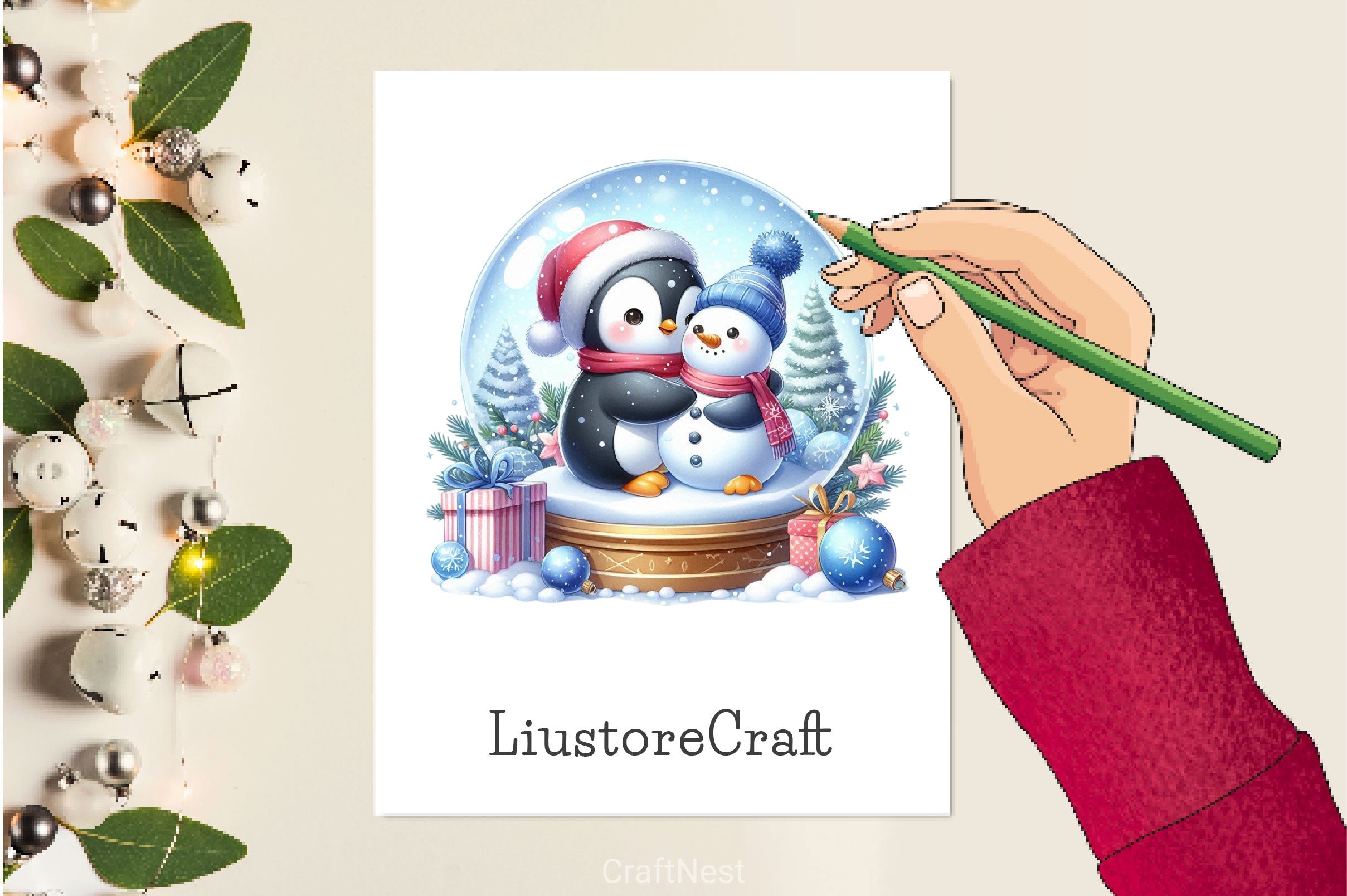 Christmas Penguin Clipart Bundle 7 - CraftNest - Digital Crafting and Art