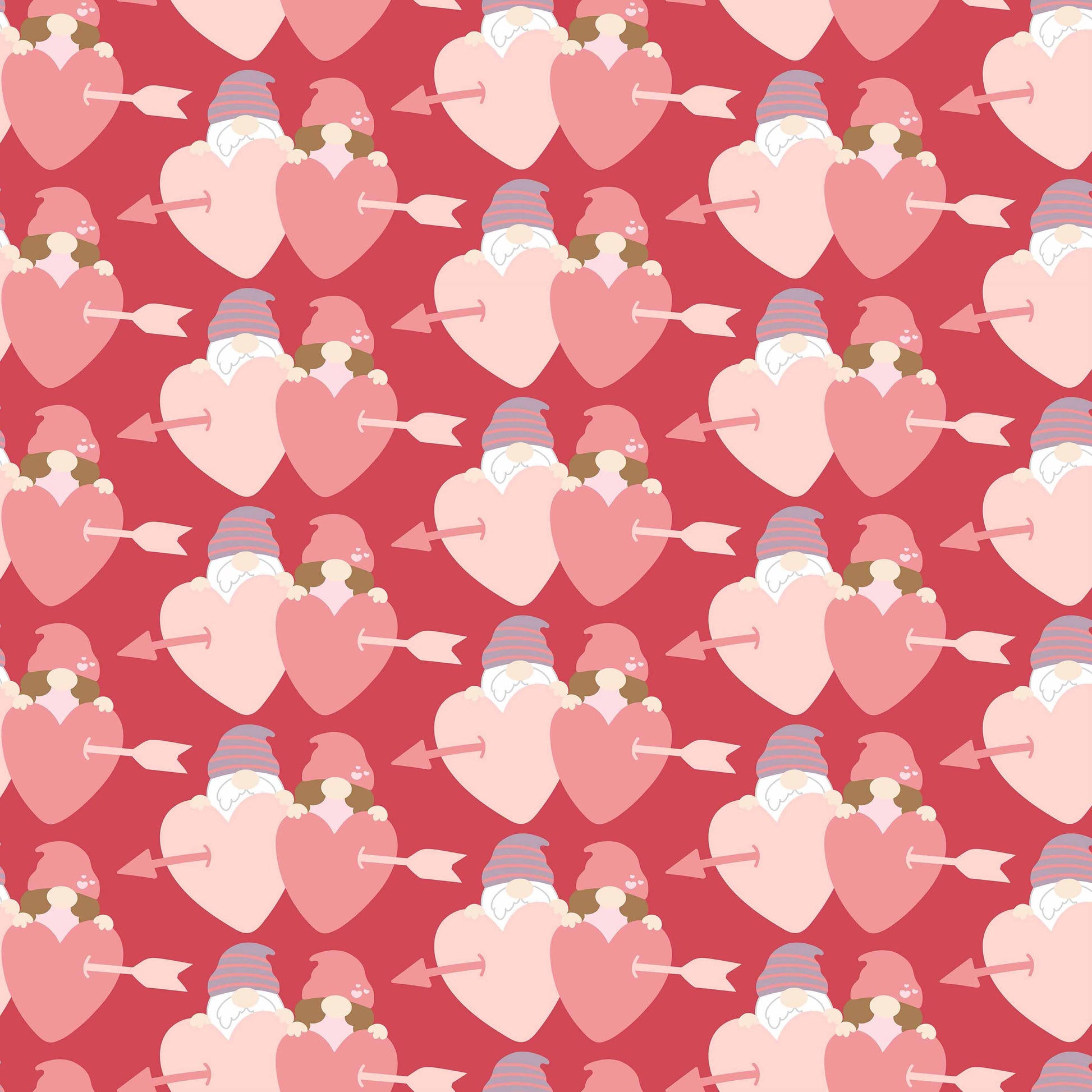 Valentines Day Gnome Seamless Digital Paper - CraftNest - Digital Crafting and Art