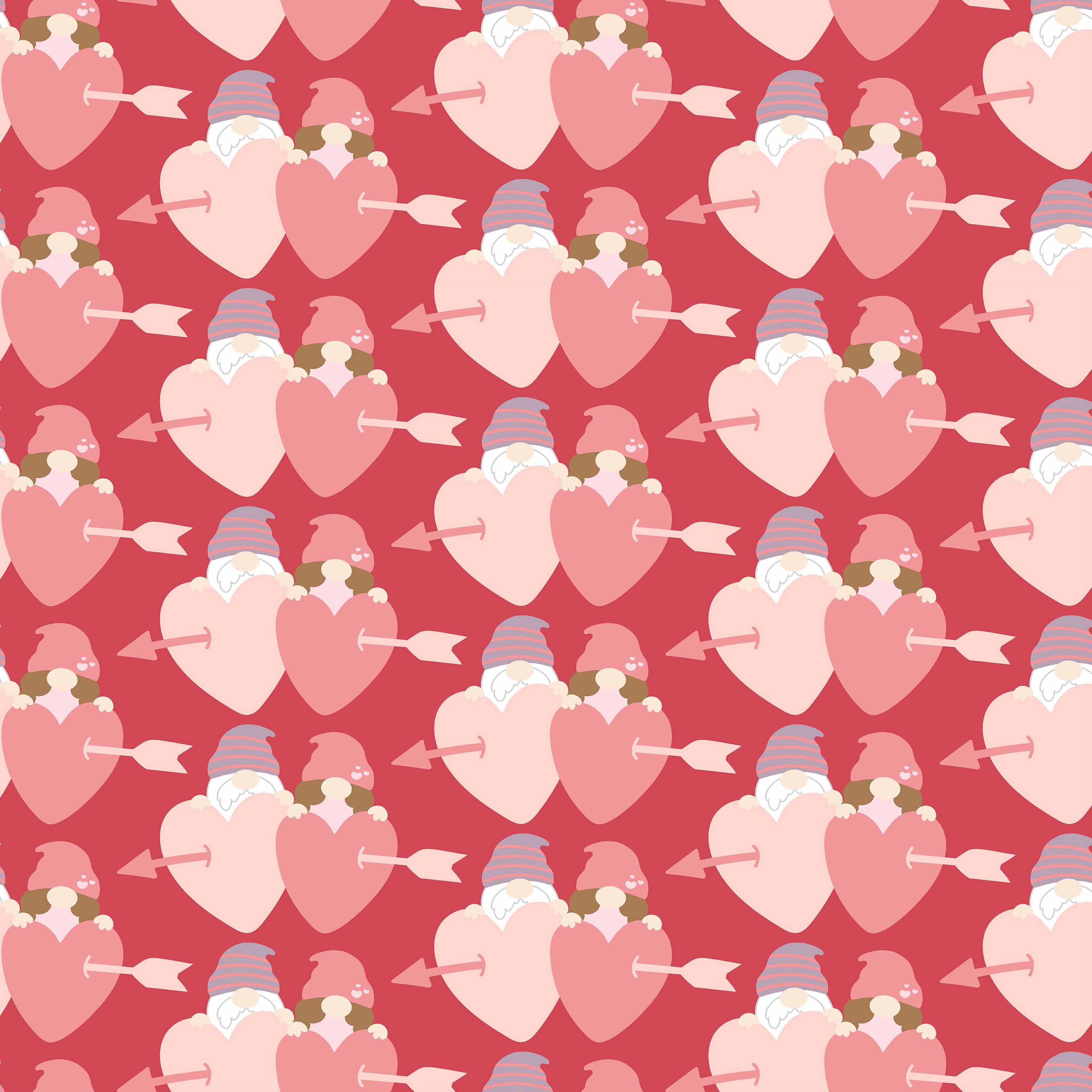 Valentines Day Gnome Seamless Digital Paper - CraftNest - Digital Crafting and Art