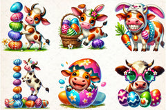 Funny Easter Cow Clipart Bundle - CraftNest - Digital Crafting and Art