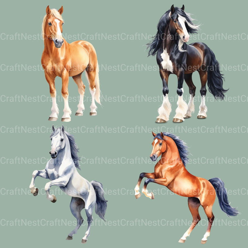 Horses Clipart Bundle 2 - CraftNest - Digital Crafting and Art
