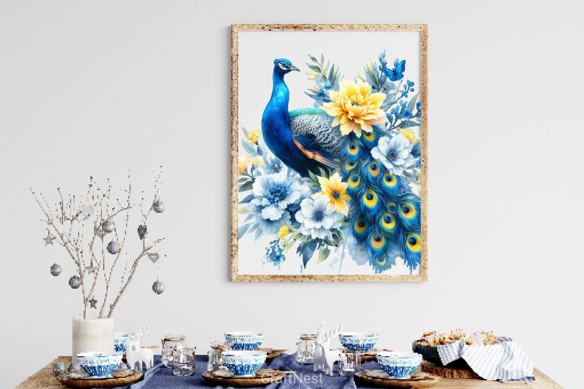 Floral Peacock Clipart Bundle - CraftNest - Digital Crafting and Art