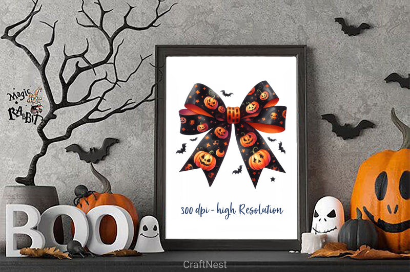 Halloween Bow Ribbon Clipart Bundle 2 - CraftNest - Digital Crafting and Art