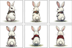 Bunny Back View Clipart Bundle 2 - CraftNest - Digital Crafting and Art