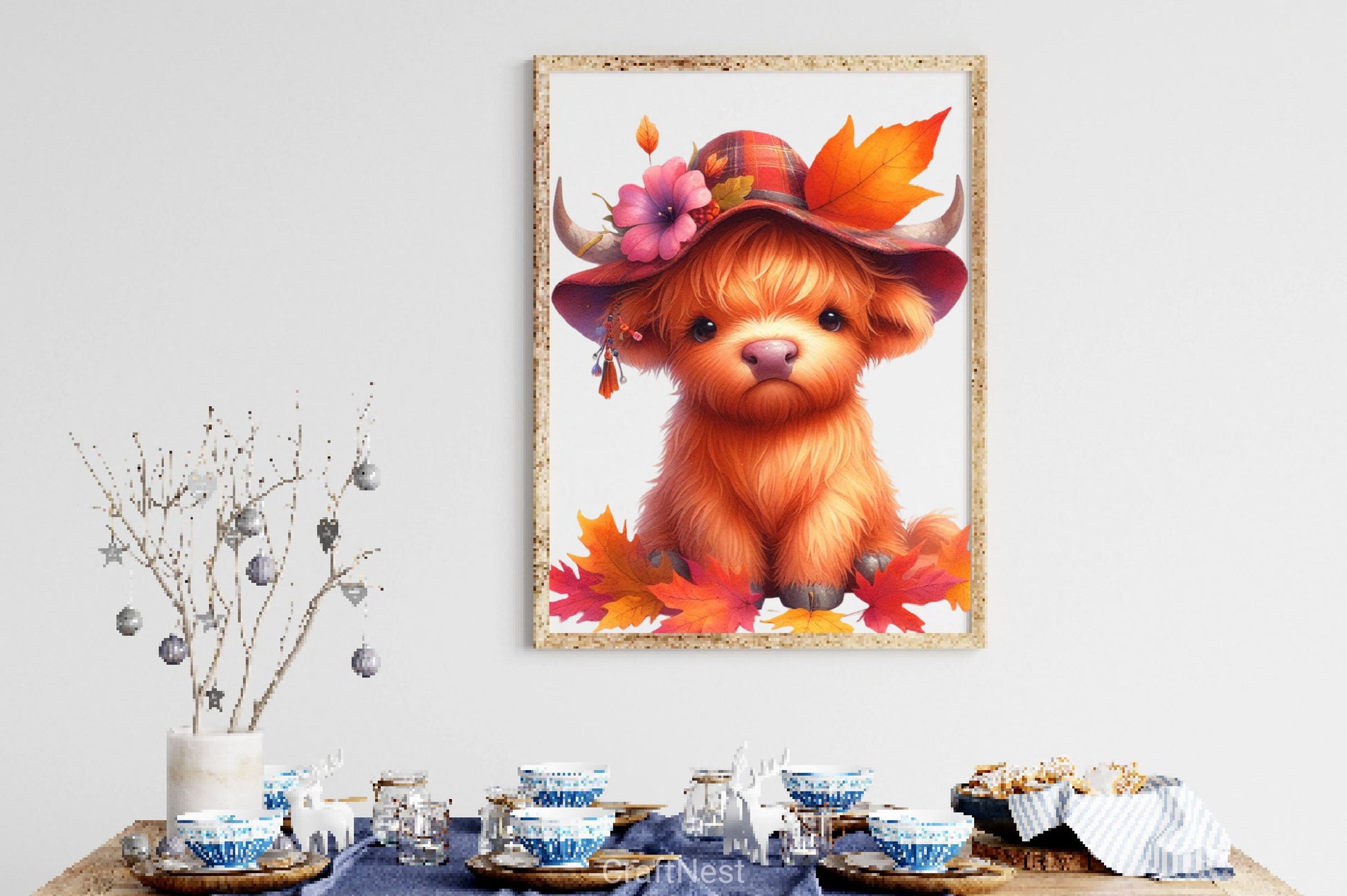 Autumn Highland Cow Clipart Bundle 2 - CraftNest - Digital Crafting and Art