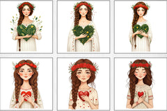 Beautiful Girl Heart Clipart Bundle - CraftNest - Digital Crafting and Art