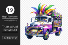 Mardi Gras Truck Clipart Bundle 3 - CraftNest - Digital Crafting and Art