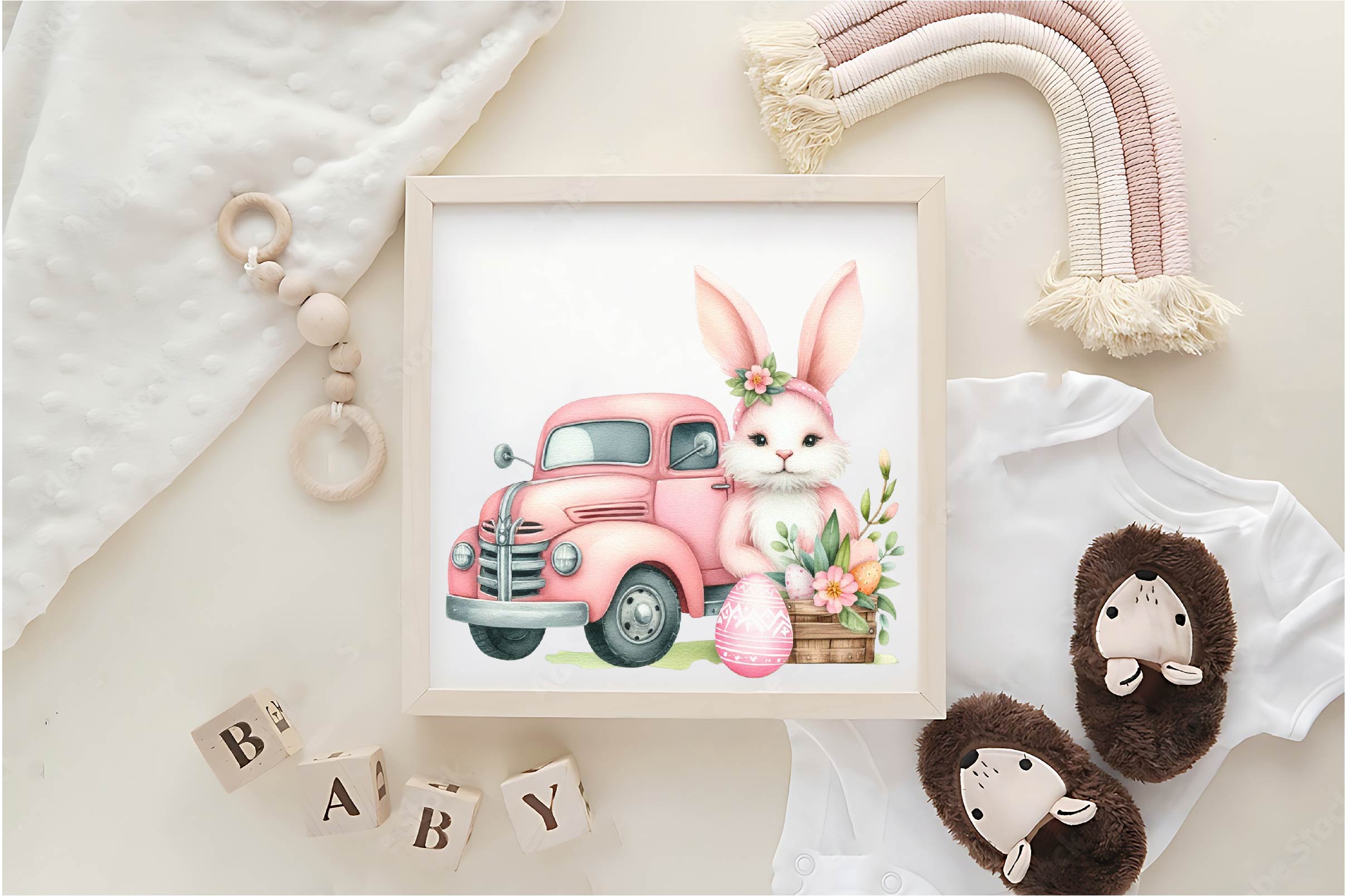 Easter Bunny Truck Clipart Bundle - CraftNest - Digital Crafting and Art