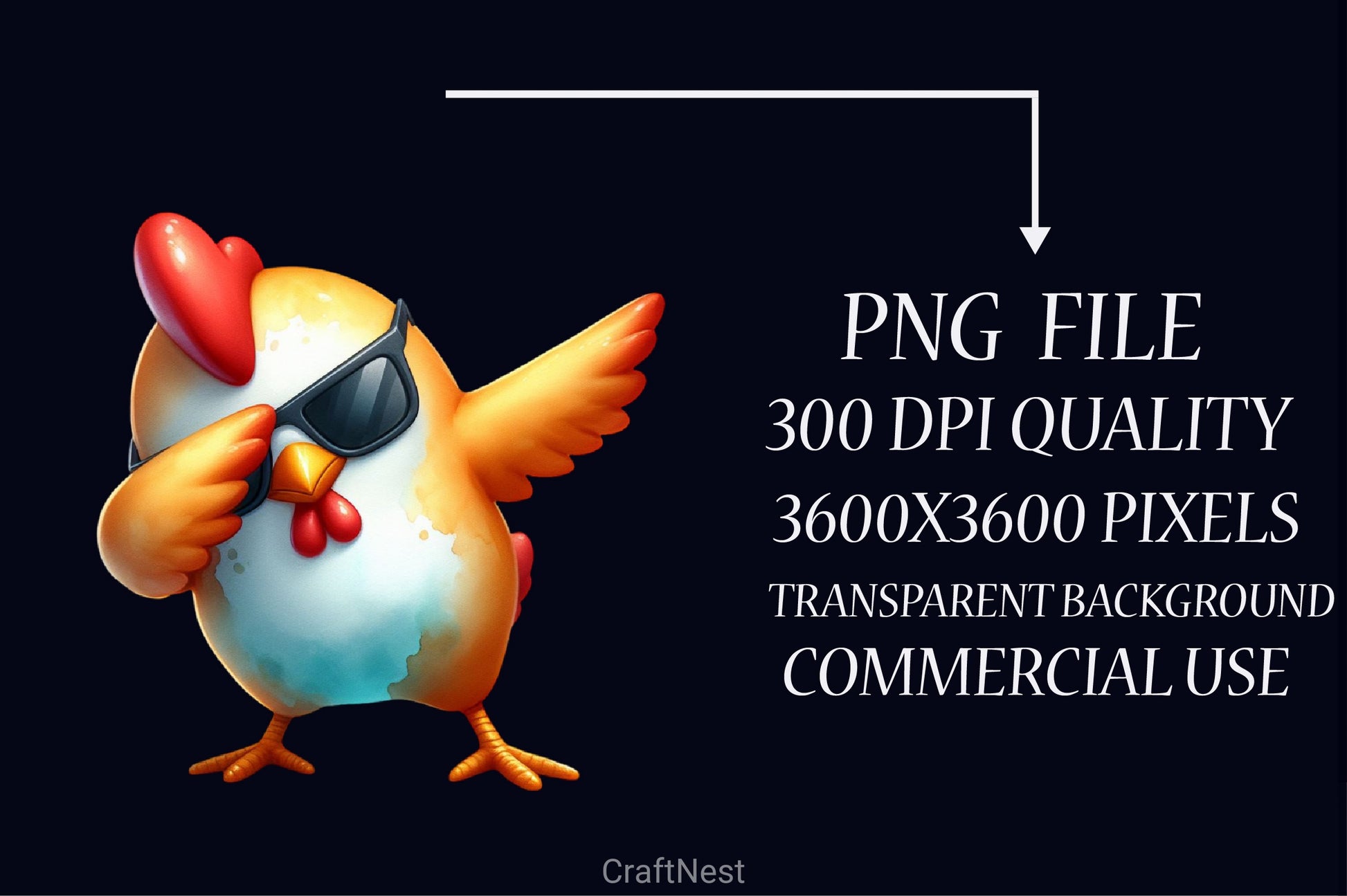 Cute Dabbing Chicken Clipart Bundle - CraftNest - Digital Crafting and Art