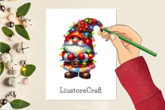Gnome With Christmas Lights Clipart Bundle - CraftNest - Digital Crafting and Art