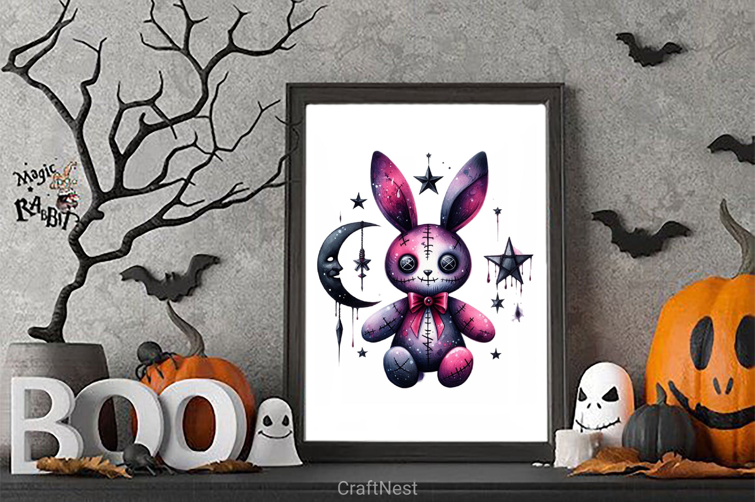 Halloween Voodoo Bunny Doll Clipart Bundle 3 - CraftNest - Digital Crafting and Art