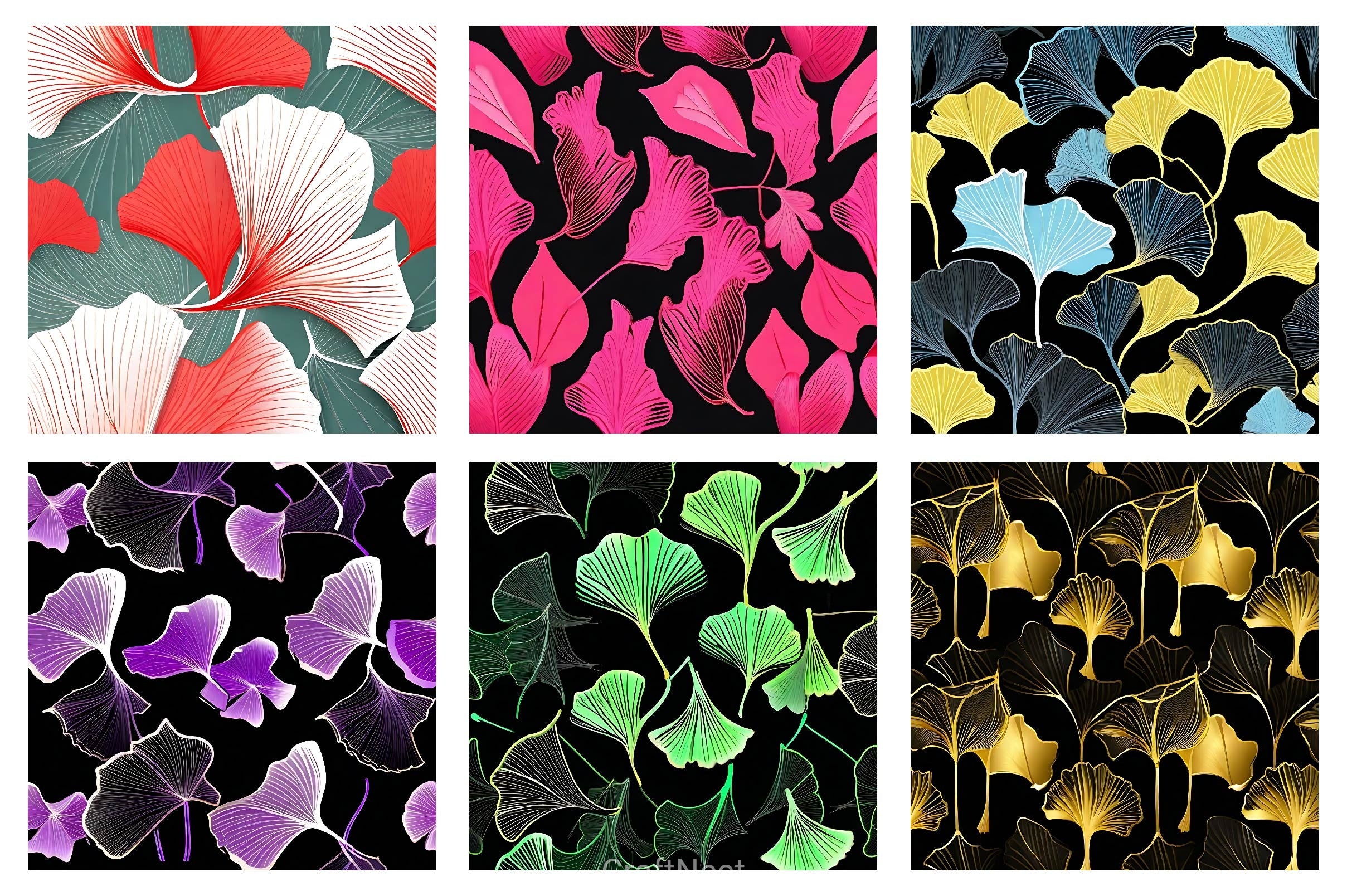 Ginkgo Digital Paper - CraftNest - Digital Crafting and Art