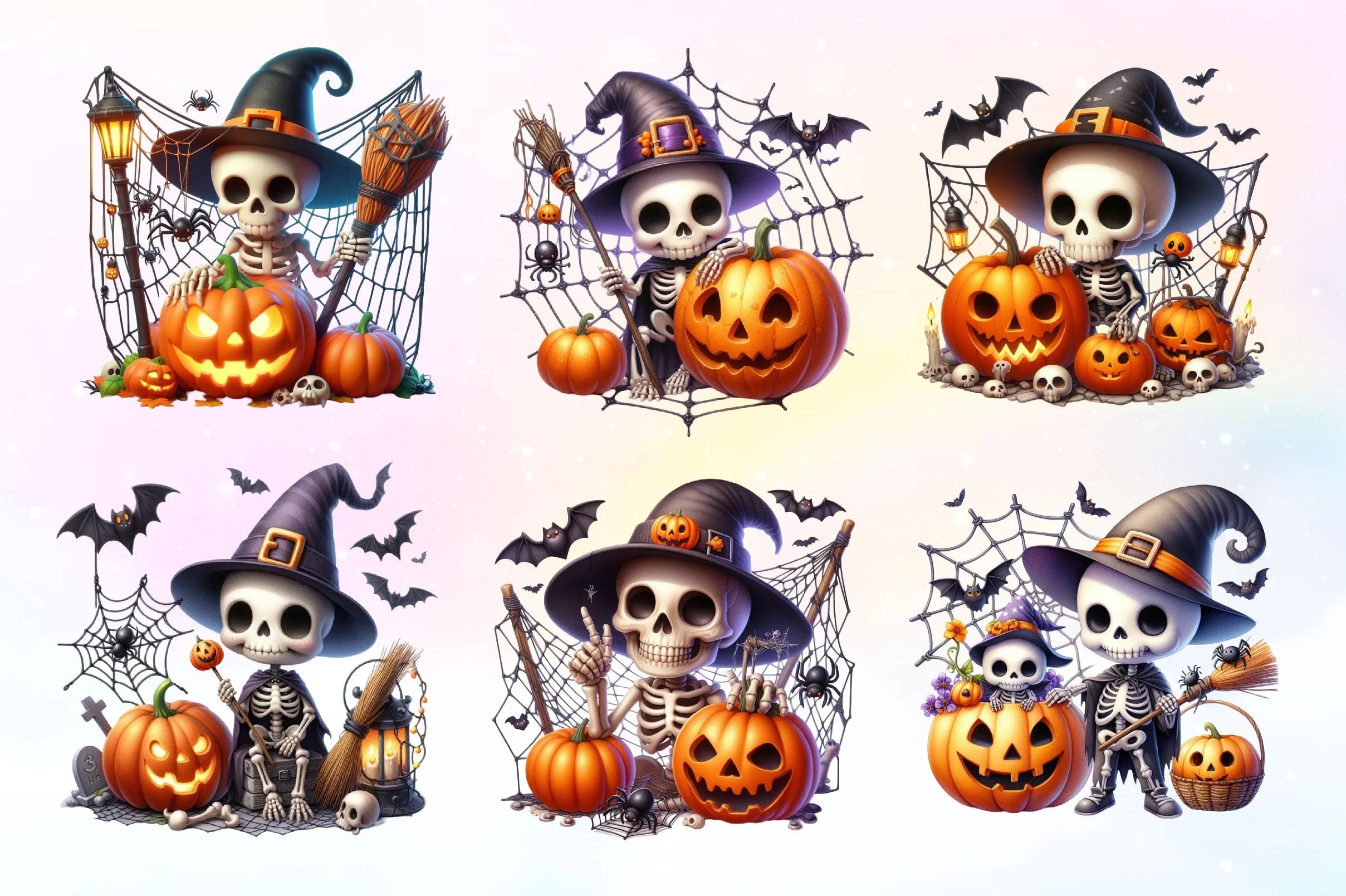 Halloween Skeleton Clipart Bundle 12 - CraftNest - Digital Crafting and Art
