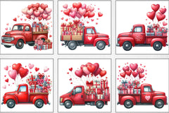 Valentine Red Trucks Clipart Bundle - CraftNest - Digital Crafting and Art