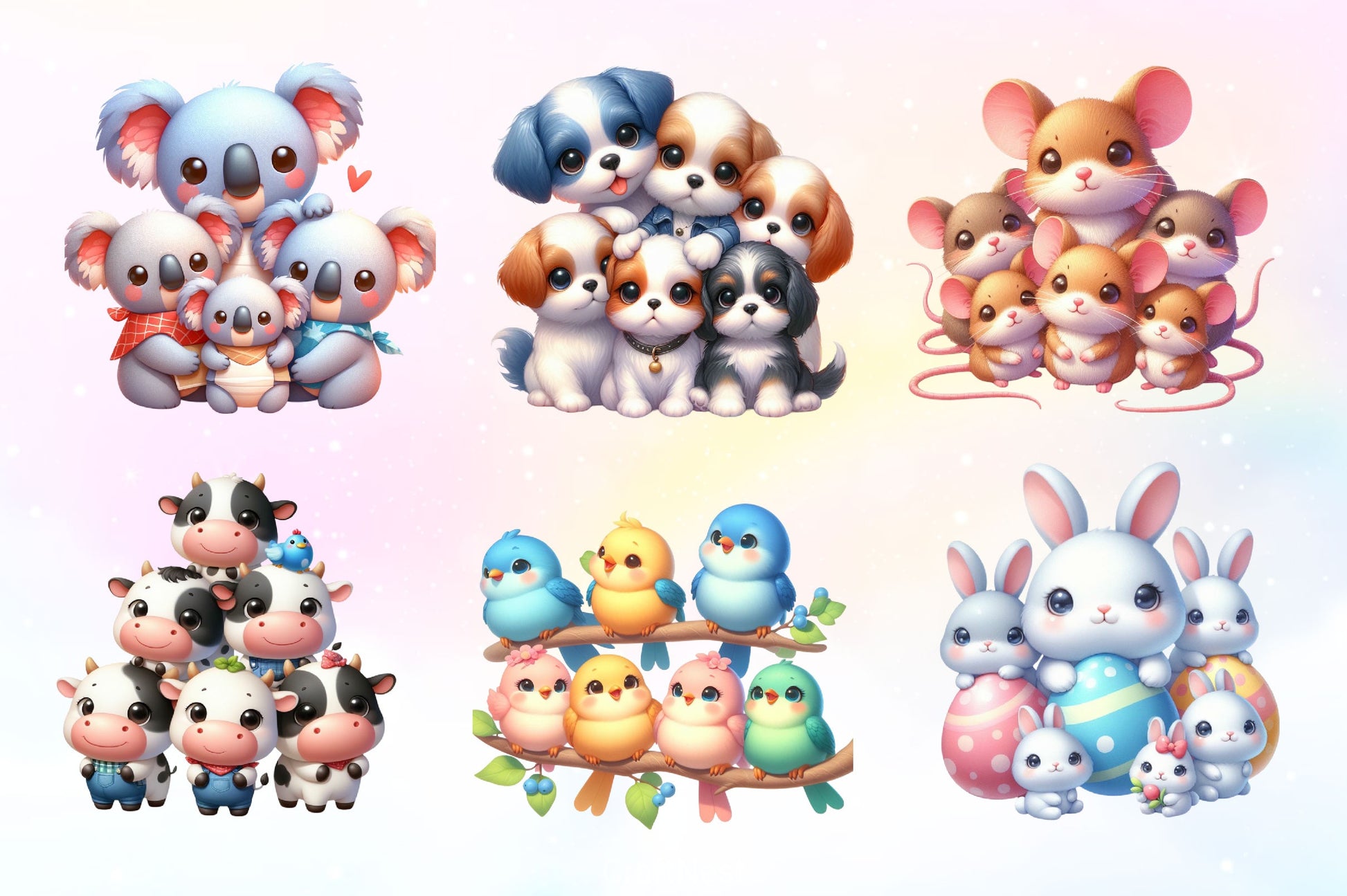 Cute Animals Together Clipart Bundle - CraftNest - Digital Crafting and Art