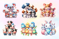 Cute Animals Together Clipart Bundle - CraftNest - Digital Crafting and Art