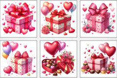 Valentine Gift Box Balloons Clipart Bundle - CraftNest - Digital Crafting and Art