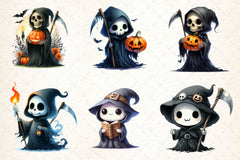 Cute Grim Reaper Clipart Bundle 2 - CraftNest - Digital Crafting and Art