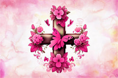 Pink Cross Flower Butterfly Clipart Bundle - CraftNest - Digital Crafting and Art