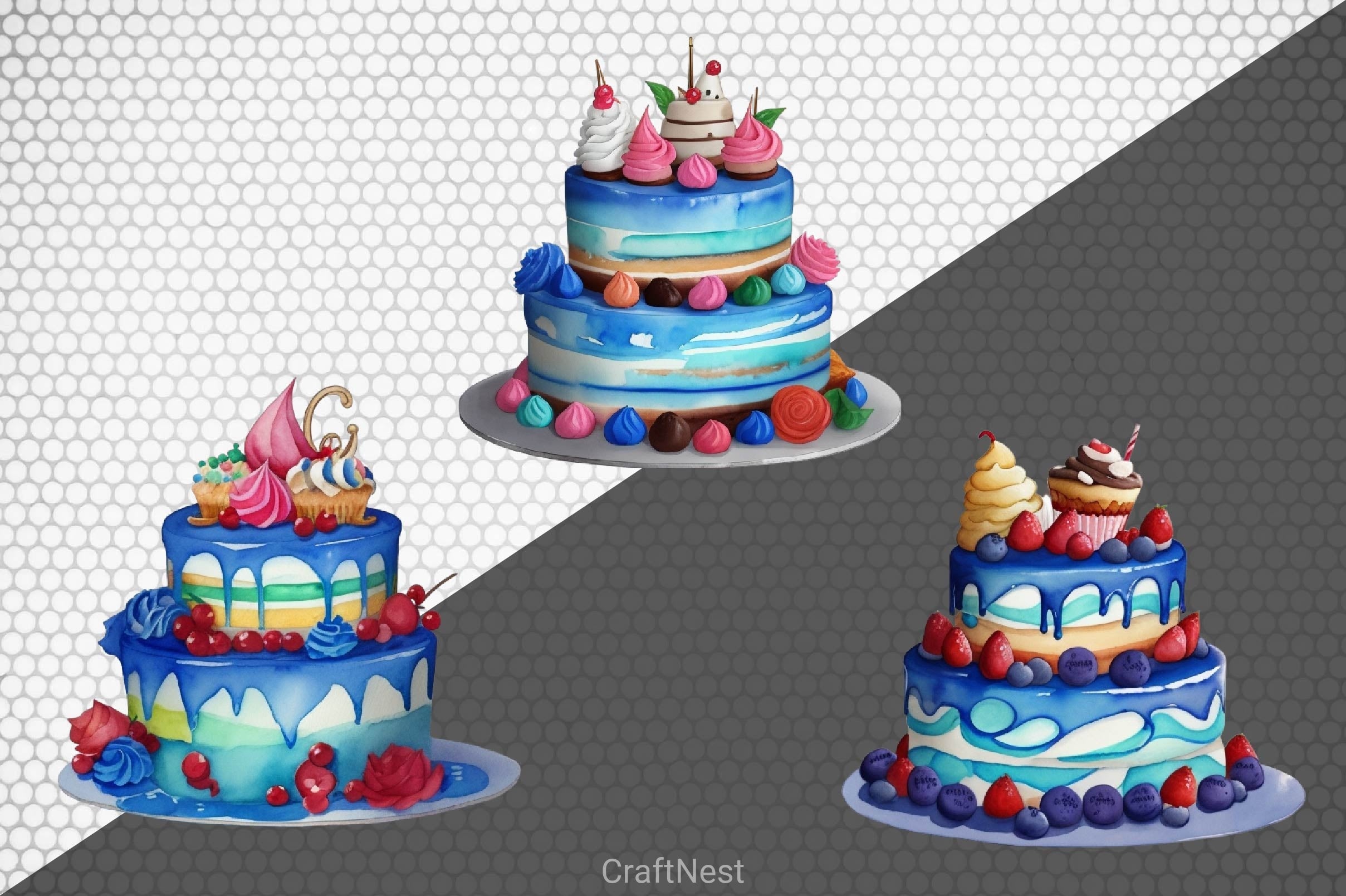 Cakes And Cupcake Clipart Bundle - CraftNest - Digital Crafting and Art