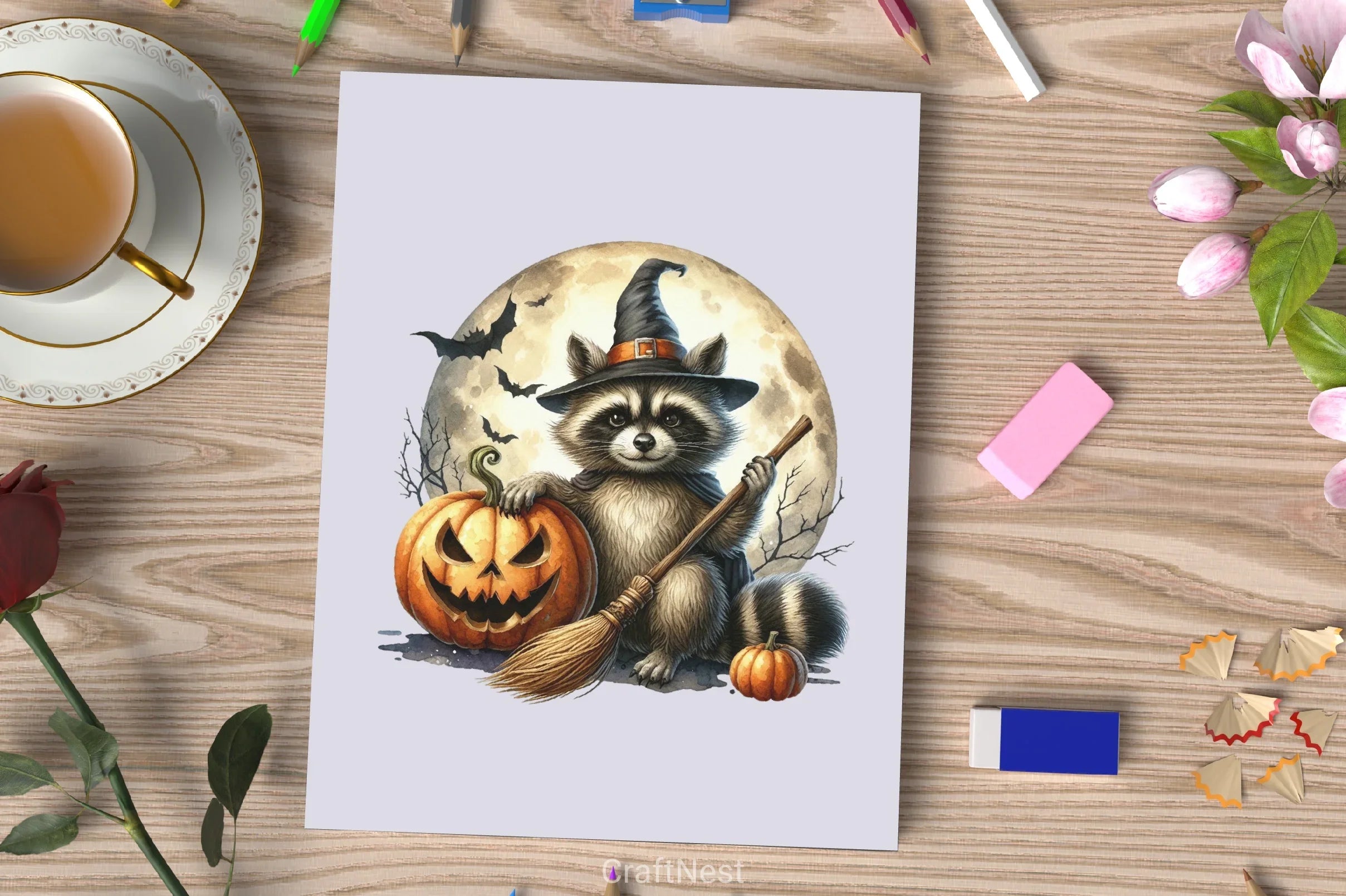 Halloween Raccoon Clipart Bundle 11 - CraftNest - Digital Crafting and Art