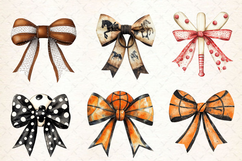 Sports Bow Clipart Bundle - CraftNest - Digital Crafting and Art