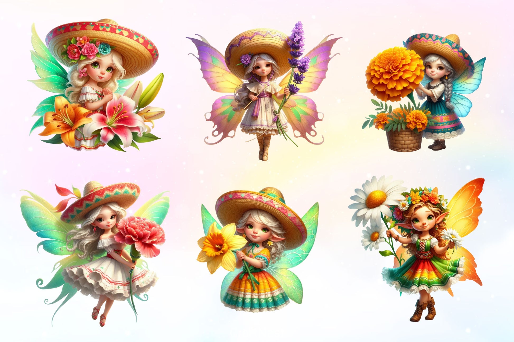 Cinco De Mayo Fairy Clipart Bundle 2 - CraftNest - Digital Crafting and Art