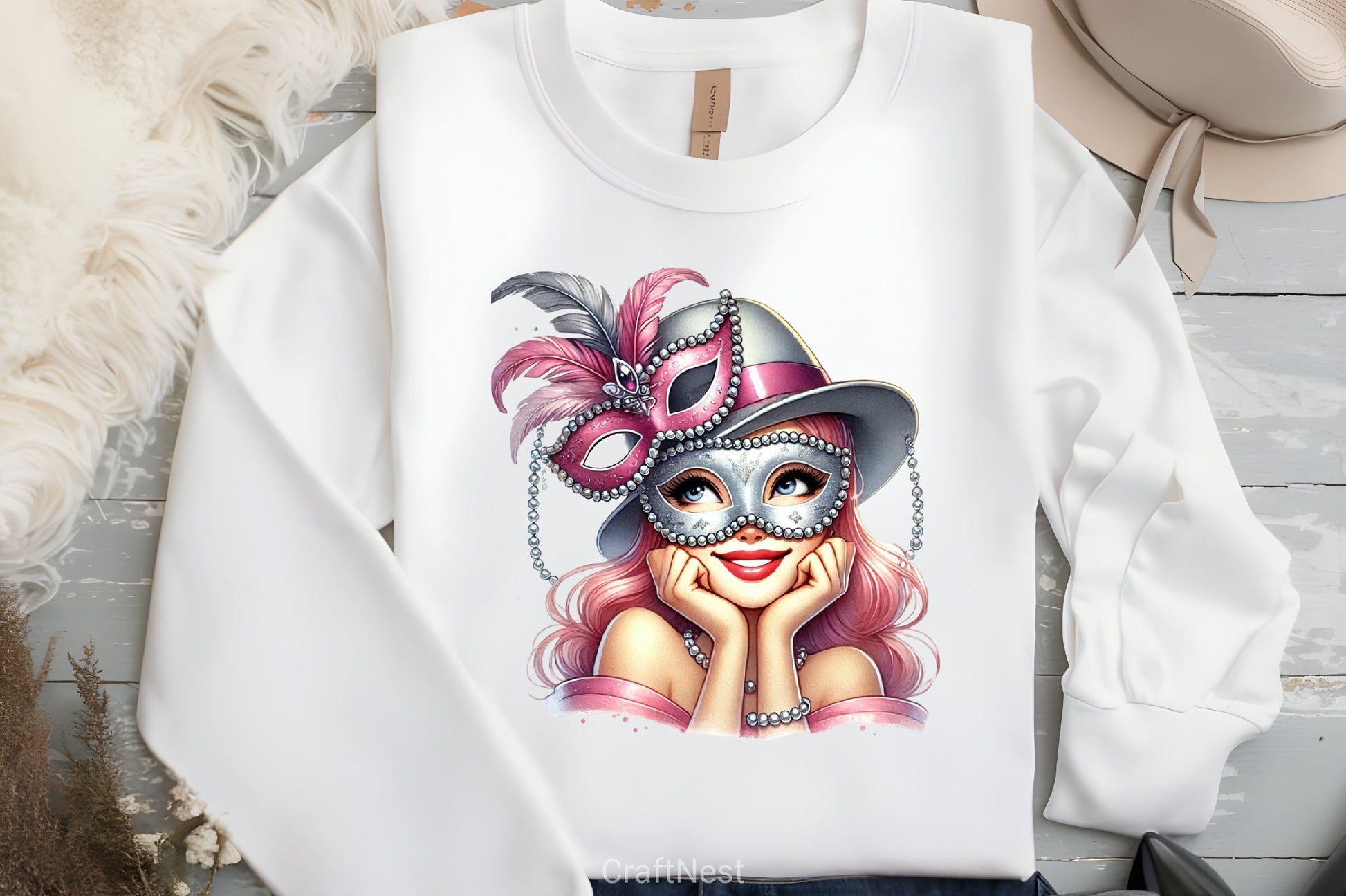 Mardi Gras Carnival Mask Girl Clipart Bundle - CraftNest - Digital Crafting and Art