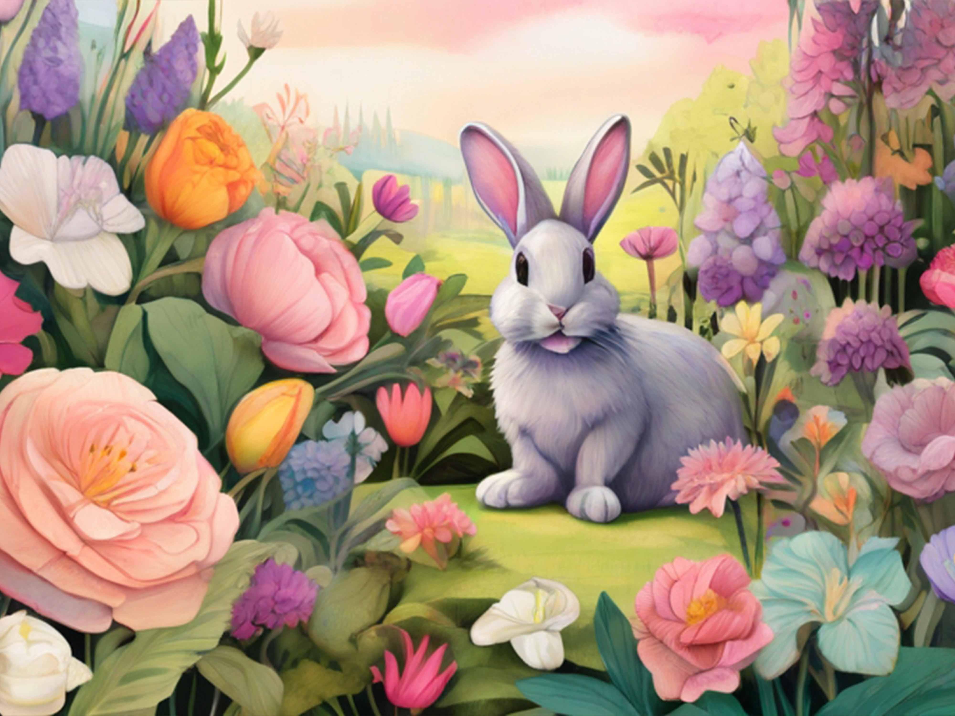 Easter Bunny Watercolor Seamless Pattern - CraftNest - Digital Crafting and Art