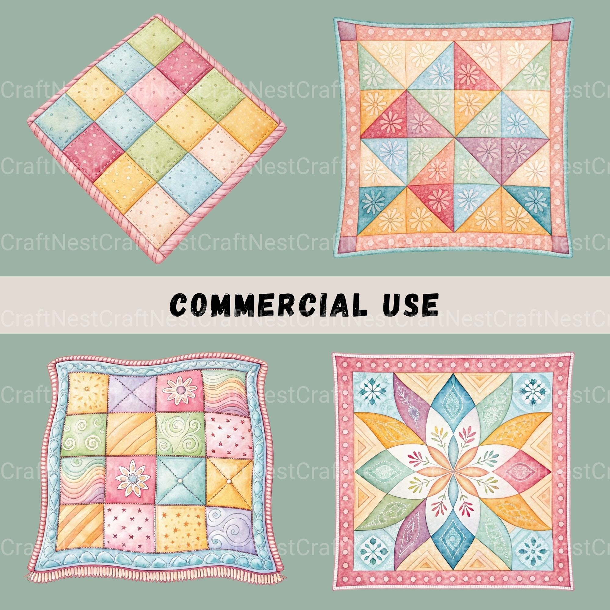 Quilts Clipart Bundle - CraftNest - Digital Crafting and Art
