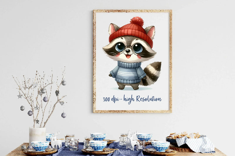 Cute Cartoon Raccoon Clipart Bundle - CraftNest - Digital Crafting and Art