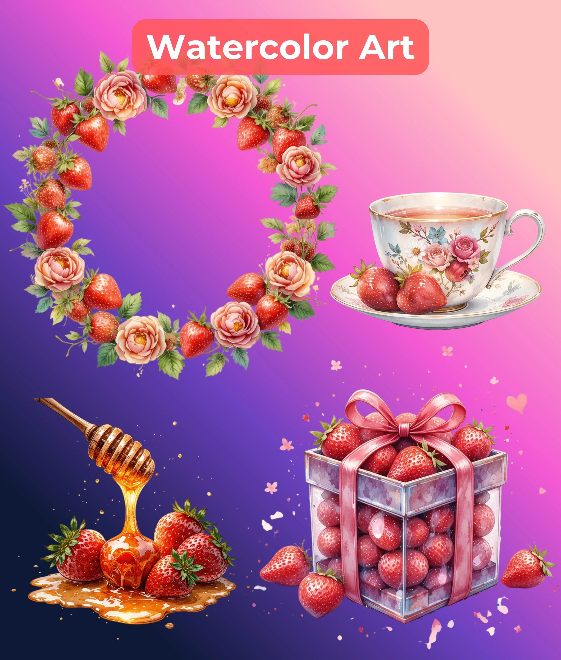 Strawberry Clipart Bundle - CraftNest - Digital Crafting and Art