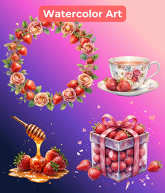 Strawberry Clipart Bundle - CraftNest - Digital Crafting and Art