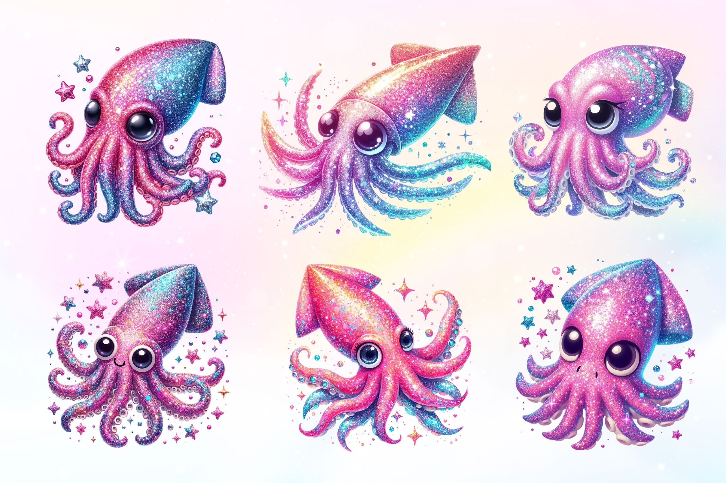 Cute Squid Sea Clipart Bundle - CraftNest - Digital Crafting and Art